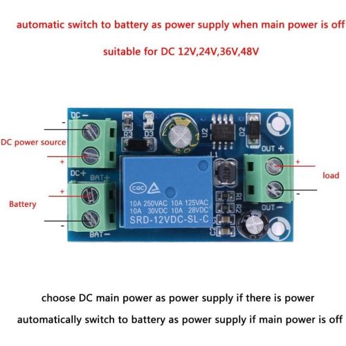  Leinggg Leistungsregler - DC 12V 24V 36V 48V 10A Spannungsversorgung Batterieregler Notautomatikschaltermodul