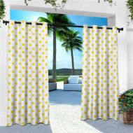 Leinuoyi leinuoyi Yellow, Outdoor Curtain Set, Picnic Like Cute 50s 58s 70s Retro Themed Yellow Spotted White Pattern Print, for Patio Waterproof W108 x L108 Inch Yellow and White