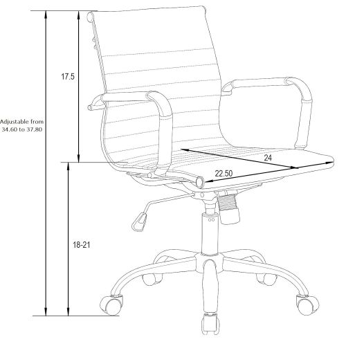  LeisureMod Harris Modern Adjustable Office Executive Swivel Chair Leatherette Task Office Chair (White)