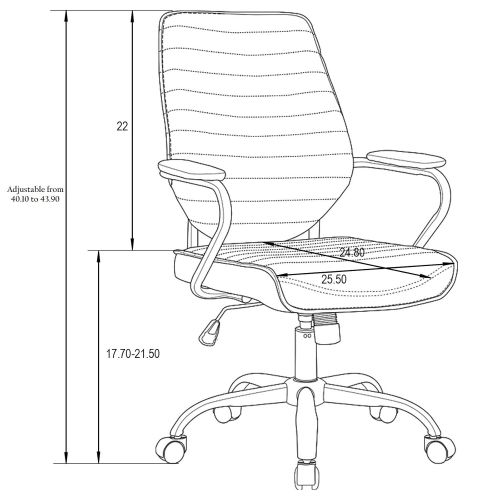  LeisureMod Winchester Mid-Century Executive Swivel & Tilt Leatherette Office Chair (White)