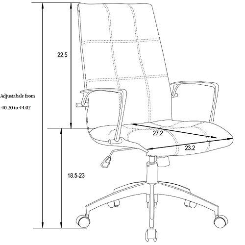  LeisureMod Benmar Checkered Box Modern Executive Leatherette Office Chair (Tan)