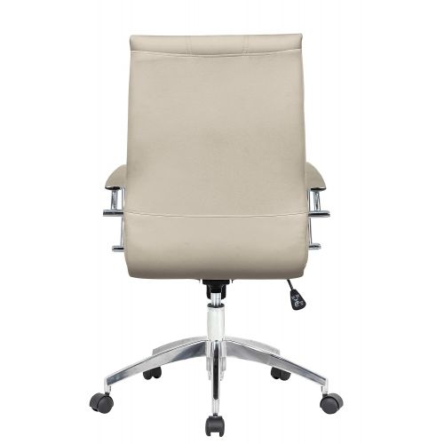  LeisureMod Benmar Checkered Box Modern Executive Leatherette Office Chair (Tan)