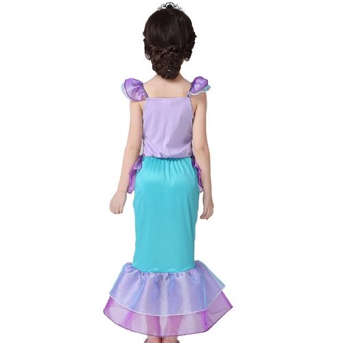  Leiwo Girls Kids Princess Mermaid Bodysuit Tail Dress Party Costume
