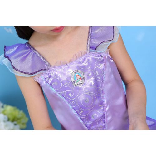  Leiwo Girls Kids Princess Mermaid Bodysuit Tail Dress Party Costume