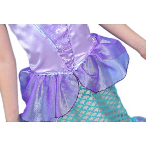  Leiwo Girls Kids Princess Mermaid Bodysuit Tail Dress Party Costume