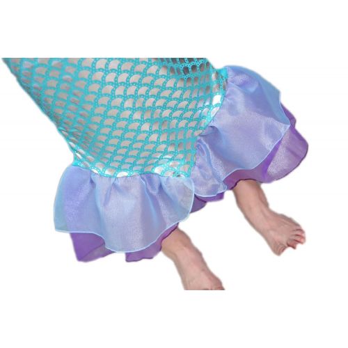  Leiwo Girls Kids Princess Mermaid Bodysuit Tail Dress Party Costume