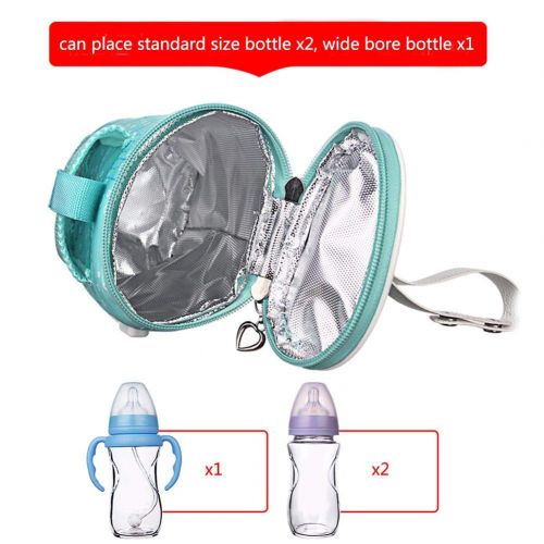  [아마존베스트]Leiyini Baby Bottle Warmer Bag Portable USB Heating Breast Milk Warmer Bag Insulated Baby Bottle Tote Bag for...