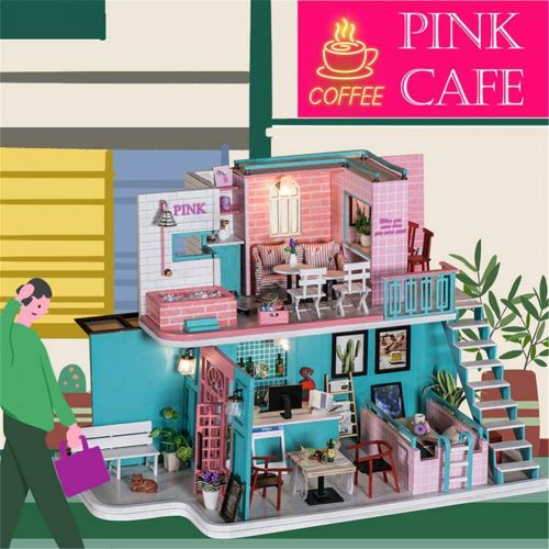  Leiyini DIY Dollhouse Handmade Wooden Cottage Villa Doll House Dollhouse Miniature DIY Kit with LED & Music Innovative Birthday Gifts