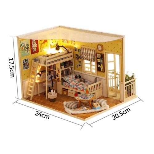  Leiyini DIY Dollhouse Wooden Miniature Furniture Kit Mini Creative House with LED Best Birthday Gifts for Friends,Lovers and Families