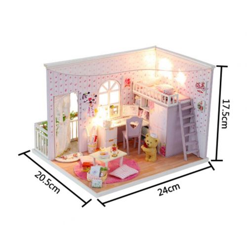  Leiyini DIY Dollhouse Wooden Miniature Furniture Kit Mini Creative House with LED Best Birthday Gifts for Friends,Lovers and Families