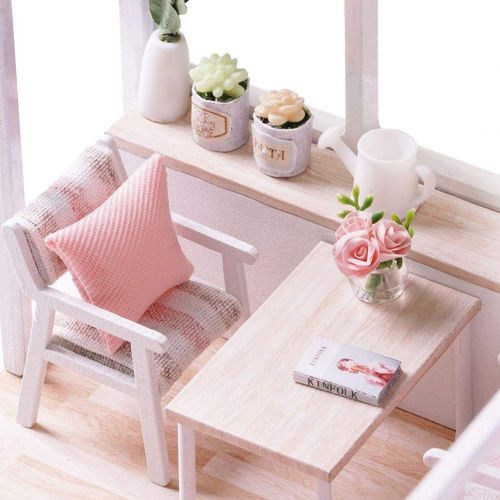  Leiyini DIY Dollhouse Wooden Miniature Furniture Kit Mini Creative House with LED Best Birthday Gifts for Friends,Lovers and Families