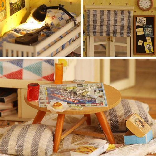  Leiyini DIY Dollhouse Wooden Miniature Furniture Kit Mini Creative House with LED Best Birthday Gifts for Friends,Lovers and Families