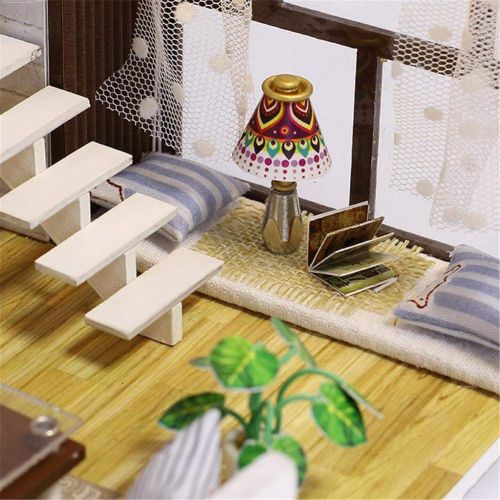  Leiyini DIY Dollhouse Wooden Miniature Furniture Kit Mini Creative House with LED Best Birthday Gifts for Friends,Lovers and Families