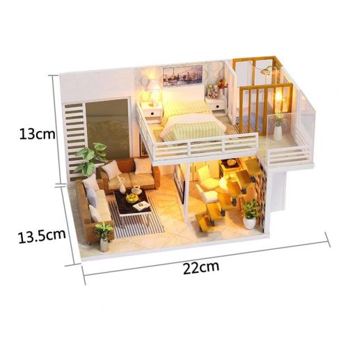  Leiyini Dollhouse Miniature DIY House Kit Wooden Doll House Creative Room Perfect DIY Gift for Friends,Lovers and Families
