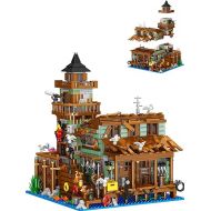 Fishing Village Store House Building Set, 1881 PCS Wood Cabin Mini Building Block Kit, STEM Architecture Toys, Birthday Gift for Adults Ages 8-14+ Teens