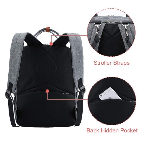  Lekebaby Large Diaper Bag Backpack with Changing Pad and Stroller Straps Multifunction Maternity...