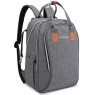 Lekebaby Diaper Bag Backpack Large Capacity and Baby Diaper Travel Backpack for Mom and Dad, Gray