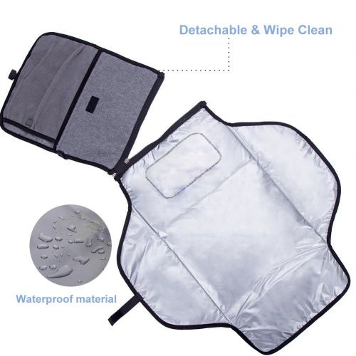  [아마존베스트]Lekebaby Portable Diaper Changing Pad Built-in Head Cushion Waterproof Baby Travel Changing Station, Arrow Print