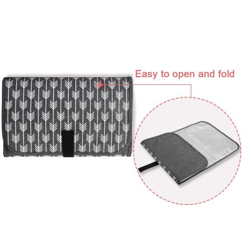  [아마존베스트]Lekebaby Portable Diaper Changing Pad,Waterproof Baby Travel Change Mat Station,Arrow Print