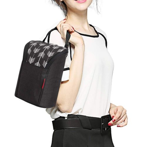  [아마존베스트]Lekebaby Insulated Baby Bottle Bags for Travel Double Baby Bottle Warmer or Cool, Arrow Black