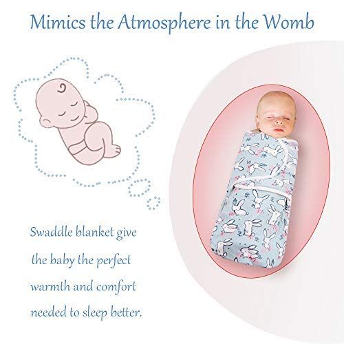  [아마존 핫딜]  [아마존핫딜]Lekebaby Baby Pucksack Neugeboren - 2er Pack Universal Verstellbare Schlafsack Decke fuer Sauglinge Babys Neugeborene 3-6 Monate Unisex