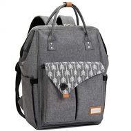 Lekebaby Diaper Bag Backpack for Mom in Grey with Arrow Print