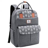 Lekebaby Large Diaper Bag Backpack with Changing Pad and Stroller Straps with Arrow Print, Gray