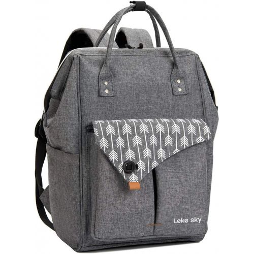  [아마존베스트]Lekebaby Lekesky Laptop Backpack 15.6 Inch Stylish Women Computer Backpack School Backpack Water Repellent Travel Backpack for Women and Men, Grey