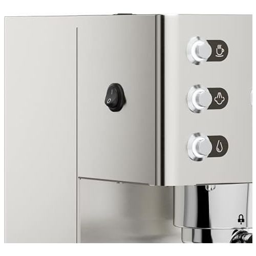  Lelit Grace PL81T semi-professionelle Kaffeemaschine fuer Espresso-Bezug, Cappuccino und Kaffee-Pads-Gebuerstetes Edelstahl-Gehause-LCD Display und LCC elektronisches Kontrollsystem,