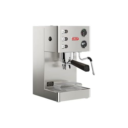  Lelit Grace PL81T semi-professionelle Kaffeemaschine fuer Espresso-Bezug, Cappuccino und Kaffee-Pads-Gebuerstetes Edelstahl-Gehause-LCD Display und LCC elektronisches Kontrollsystem,