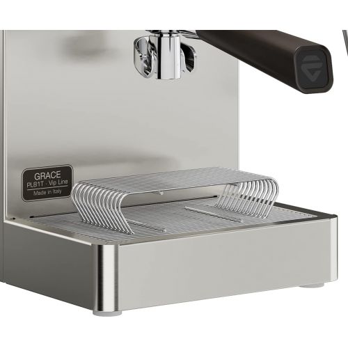  Lelit Grace PL81T semi-professionelle Kaffeemaschine fuer Espresso-Bezug, Cappuccino und Kaffee-Pads-Gebuerstetes Edelstahl-Gehause-LCD Display und LCC elektronisches Kontrollsystem,