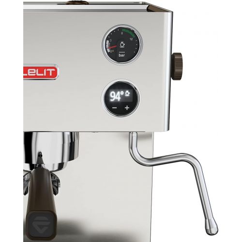  [아마존베스트]Lelit Elizabeth Semi Professional Coffee Machine with Dual Boiler and Pre-Infusion - Ideal for Espresso Cover, Cappuccino - Graphic LCD Display and LCC Electronic Management System