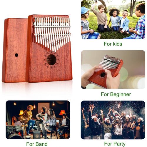  LEMEIYI Kalimba 17 Keys Thumb Piano with Study Instruction and Tune Hammer, Portable Mbira Sanza African Wood Finger Piano, Gift for Kids Adult Beginners Professional