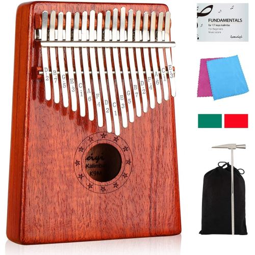 LEMEIYI Kalimba 17 Keys Thumb Piano with Study Instruction and Tune Hammer, Portable Mbira Sanza African Wood Finger Piano, Gift for Kids Adult Beginners Professional