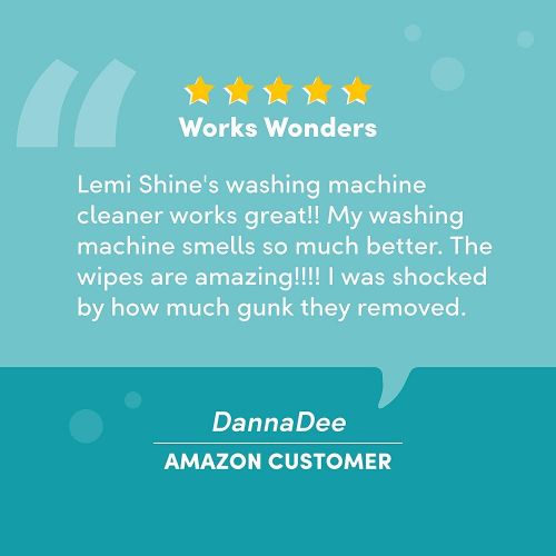  [아마존핫딜][아마존 핫딜] Lemi Shine Natural Washing Machine Cleaner + Wipes - 4-1.76 oz + 4 Wipes - 2 Pack Bundle - 8 Uses Total