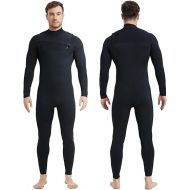 Lemorecn Men’s Surfing Wetsuit Super Stretch Neoprene 4/3mm Chest Zip Full Wetsuit for Men