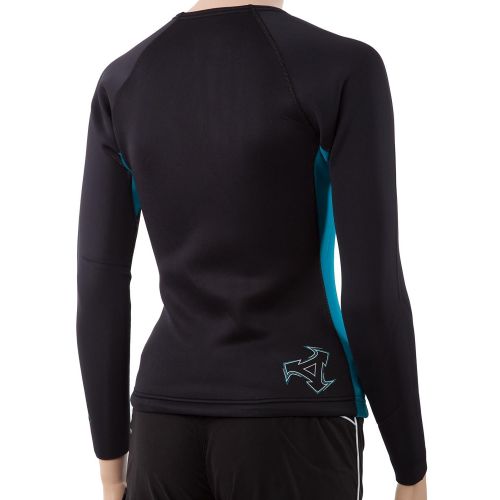  Lemorecn XCEL Womens Longsleeve Wetsuit Jacket w/Cinch Cord 10 Black/Wild Peacock