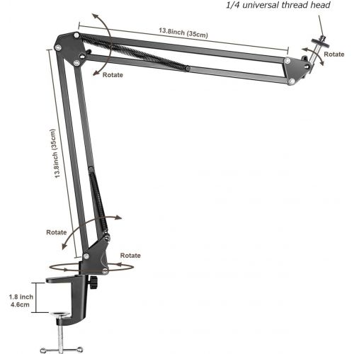  LenTok Overhead Tripod Mount for Camera Webcam Ring Light, Flexible Over Head Arm for iPhone with Phone Holder and Ball Head, Table Stand Accessory for Phone Video Recording Live Stream