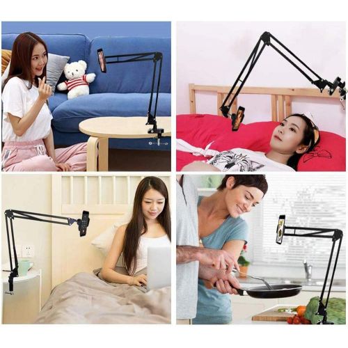  [아마존베스트]LenTok Overhead Tripod Mount for Camera Webcam Ring Light, Flexible Over Head Arm for iPhone with Phone Holder and Ball Head, Table Stand Accessory for Phone Video Recording Live Stream