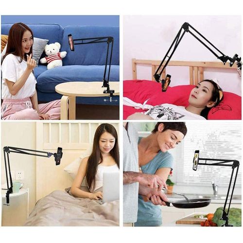  [아마존베스트]LenTok Overhead tripod for camera webcam ring light, flexible overhead arm for iPhone with phone holder, table tripod accessories for phone video recording live stream