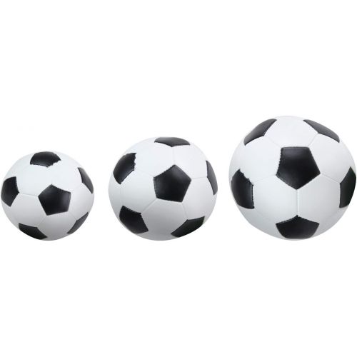  [아마존 핫딜] [아마존핫딜]Lena 62161 - Soft - Sportballe 3er Set Motiv Fussball, schwarz / weiss, Groesse Softballe 7 cm, 9 cm und 14 cm, im Netz, Spielballe fuer Kinder ab 1 Jahr, weiche Schaumstoffballe zum Sp