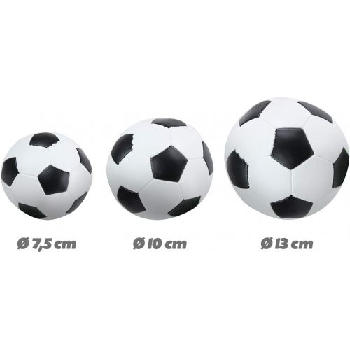  [아마존 핫딜] [아마존핫딜]Lena 62161 - Soft - Sportballe 3er Set Motiv Fussball, schwarz / weiss, Groesse Softballe 7 cm, 9 cm und 14 cm, im Netz, Spielballe fuer Kinder ab 1 Jahr, weiche Schaumstoffballe zum Sp