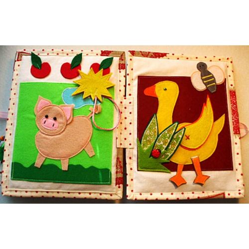  Lenaquilt Quiet book for toddler my first book toy gift for boy or girl for Christmas felt animals at farm keeping busy your child