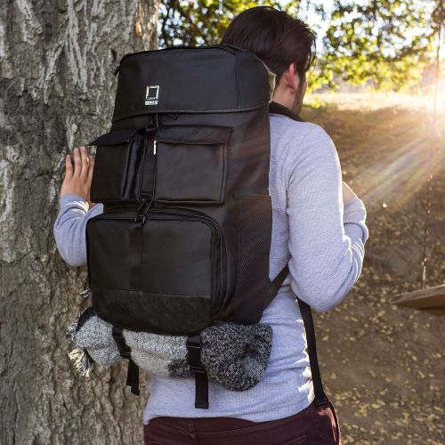  Lencca LENLEA223 Logan Adaptable SLR/DSLR Camera & Accessories Rucksack Backpack Bag (Onyx Black)