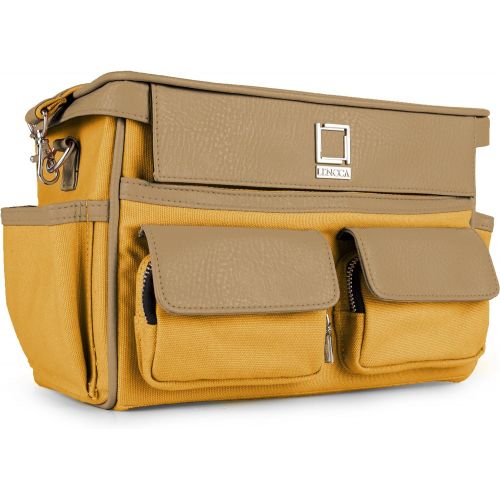  Lencca Beige Yellow Canvas Camera Carryall Shoulder Bag Suitable for Nikon D3500 D5600 D850 D7500 D780 D750