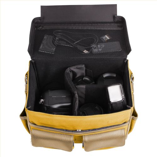  Lencca Beige Yellow Canvas Camera Carryall Shoulder Bag Suitable for Nikon D3500 D5600 D850 D7500 D780 D750