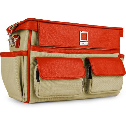  Lencca Orange Beige Canvas Camera Carryall Shoulder Bag Suitable for Nikon D3500 D5600 D850 D7500 D780 D750