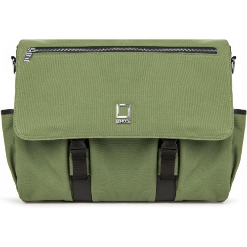  Lencca LENCammaGRN Professional Canvas Camera Messenger Bag with Removable Padded Shoulder Strap (Forest Green)