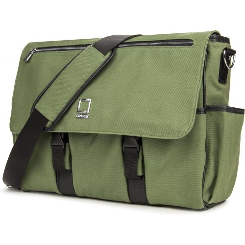  Lencca LENCammaGRN Professional Canvas Camera Messenger Bag with Removable Padded Shoulder Strap (Forest Green)