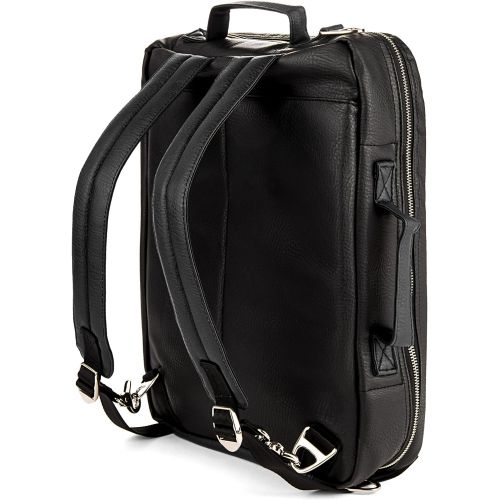 Lencca LENLEA080 Quadra 4-in-1 Backpack + Messenger + Briefcase + Tote Bag for up to 15.6 inch Laptops and Tablets - BlackBlack